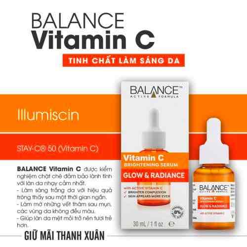 [3-5 Ngày] Serum Vitamin C Dưỡng Trắng Da Làm Mờ Vết Thâm Balance CTC152 30ml Chính Hãng Anh