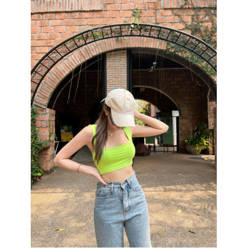 Áo crop top cổ vuông hàng Thái Lan xách tay