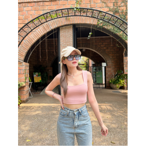 Áo crop top cổ vuông hàng Thái Lan xách tay