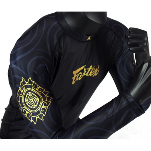 Áo sơ mi Fairtex Rash Guard RG6 Ninlapat màu đen hàng Thái Lan order