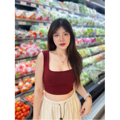 Áo crop top, vải rayon dày dặn order từ Thái Lan