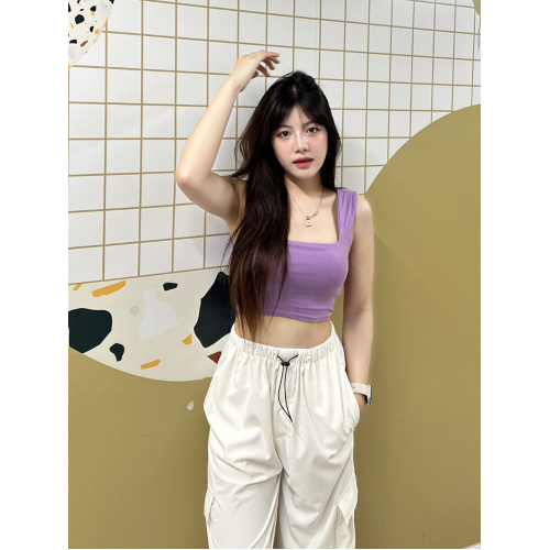 Áo crop top, vải rayon dày dặn order từ Thái Lan