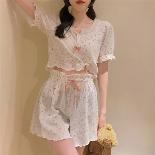 Đồ ngủ, áo ngắn tay quần short vải cotton cực mềm, họa tiết dễ thương hàng Thái xách tay