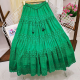 Váy Midi Cotton Hàn Quốc Phối Ren Co Giãn Cao Cấp Chữ A Slim Lớn Đầm Dài Váy Xếp Ly dành cho Nữ hàng Thái Lan