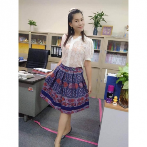 Váy vải kiểu Thái, kiểu dáng chéo, có cạp sau hàng Thái Lan