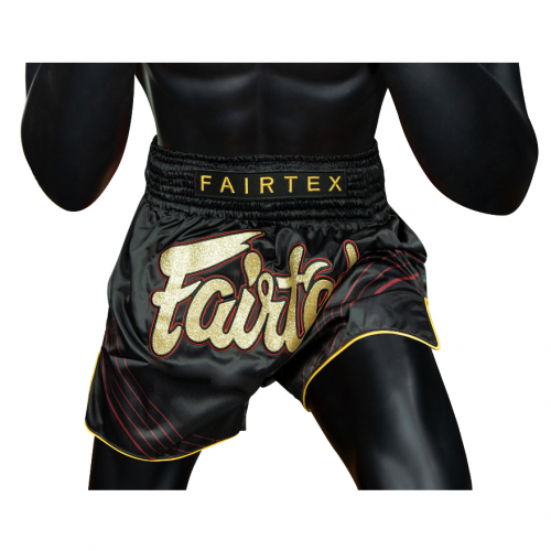 Mẫu quần short đấm bốc BS1925 Fairtex  màu đen sọc đỏ hàng  order Thái Lan