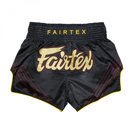 Mẫu quần short đấm bốc BS1925 Fairtex  màu đen sọc đỏ hàng  order Thái Lan