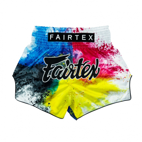 Quần short đấm bốc BS1937 Fairtex Acid Jazz nền  trắng, Made in Thái Lan