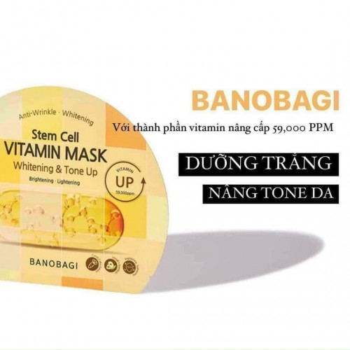Hộp 10 Miếng Mặt Nạ Giấy Vitamin Banobagi Mask Hàn Quốc