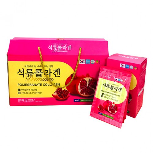 Hộp 20 Gói Nước Ép Lựu Nguyên Chất Premium Pomegranate Collagen KGF Hàn Quốc [20x50ml]