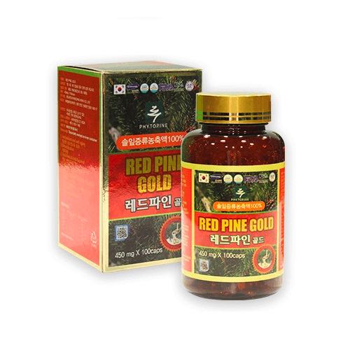 Viên Tinh Dầu Thông Đỏ Red Pine Gold Hàn Quốc Nhập Khẩu [450mg x100 viên] - Tăng cường tuần hoàn máu thích hợp nhất với người lớn tuổi