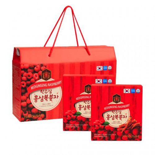 Hồng Sâm Tinh Chất Mâm Xôi Hàn Quốc 20 gói x 70ml - Thức uống bổ dưỡng trái cây