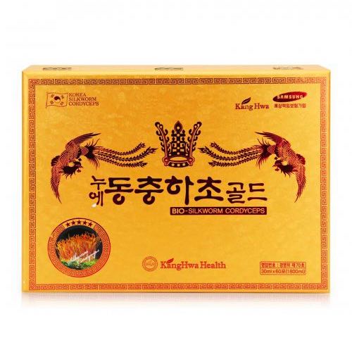 Đông trùng hạ thảo Kangwa (hộp vàng) hộp 60 gói - món quà bồi bổ sức khỏe toàn diện cho người thân và gia đình