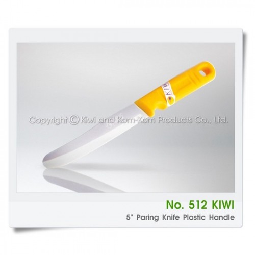 Dao Thái Gọt Trái Cây Cán Nhựa Vàng Mũi Tròn Kiwi 512 Thái Lan [Cán Đỏ]