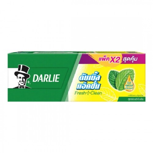 Hộp 2 Chai Kem Đánh Răng Darlie Double Action Bạc Hà Fresh+Clean 170gx2 Thái Lan