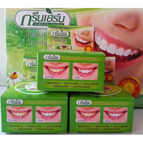 [Mua 1 Tặng 1] Kem Tẩy Trắng Răng Green Herb Herbal Clove Toothpaste Thái Lan