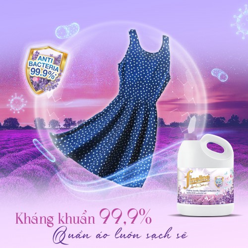 Nước Giặt Xả Quần Áo Hương Hoa Oải Hương Fineline Lively Lavender 3000ml Thái Lan