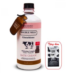 Kem Tắm Trắng Da Double Milk Bath Cream 350ml Thái Lan [Tặng kèm Lotion Hokkaido]