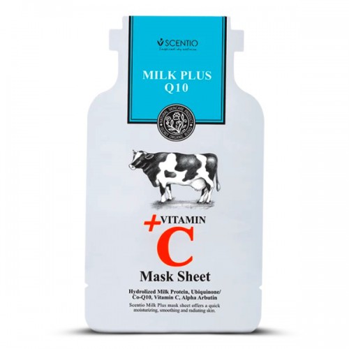 Mặt Nạ Giấy Scentio Milk Plus Q10 Vitamin C Thái Lan [Tặng kèm Lotion Hokkaido]