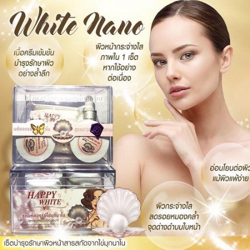 Combo bộ kem dưỡng trắng da ngọc trai Yanhee Happy White thái lan