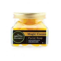 Kén tằm vàng xà phòng Phutawan Magic Cocoon Facial Soap