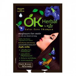 Dầu Gội Nhuộm Tóc Màu Nâu Sâm OK Herbal Color Care Shampoo 30ml Thái Lan [Dark Brown]