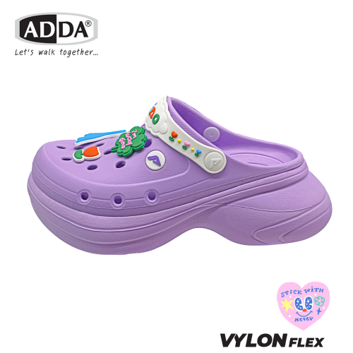 Dép ADDA Vylon Flex, giày lười nữ, họa tiết Stickwithme4ev, mẫu 58106W1 size 4 đến 6