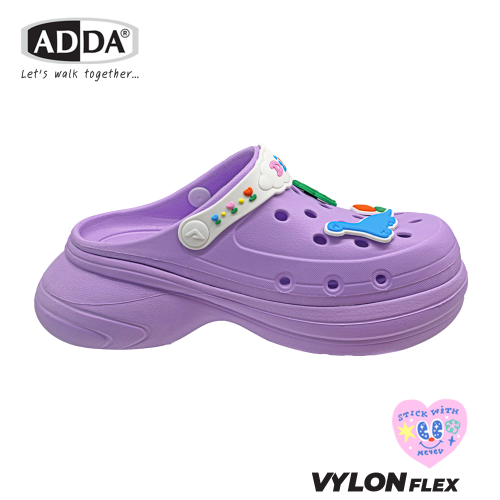 Dép ADDA Vylon Flex, giày lười nữ, họa tiết Stickwithme4ev, mẫu 58106W1 size 4 đến 6