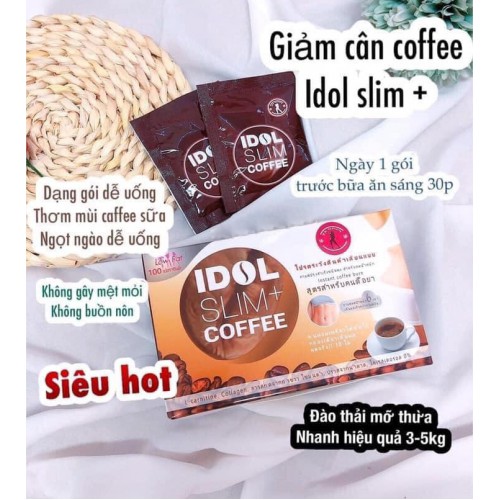 Cà Phê Giảm Cân Idol Slim Coffee X2 Thái Lan [loại mạnh, gói đen]