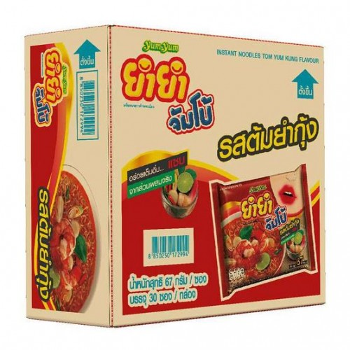 hùng 30 Gói Mì Lẩu Thái Yum Yum Tom Yum Shrimp Flavour Siêu Cay 67g [Đỏ]