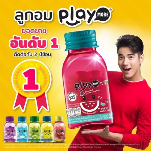 Kẹo Dưa Hấu Play More 22g Thái Lan The Mát Sảng Khoái Tột Đỉnh [Có Logo 7-Eleven]