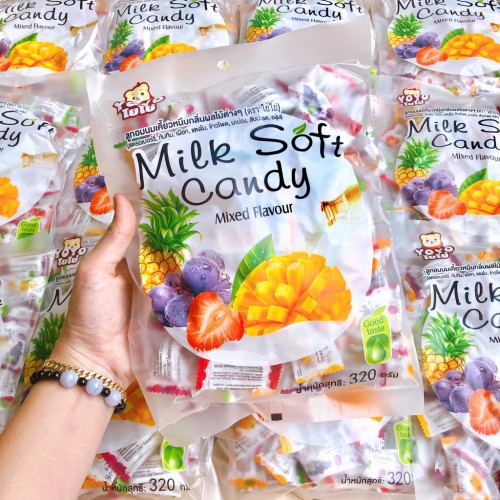 Kẹo Dẻo Trái Cây Thái Lan Milk Soft Candy Mixed Flavour 320g