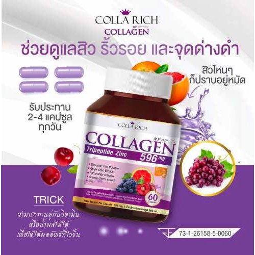 Viên Bổ Sung Collagen Từ Trái Cây Colla Rich CTC54 Thái Lan [60 Viên] Giảm Mụn Trắng Da