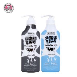 Combo Sữa Tắm Dưỡng Trắng Da Sữa Bò Hokkaido Milk 450ml Thái Lan
