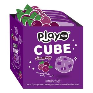 Lốc 6 Bịch Kẹo Play More Cube Vị Nam Việt Quất Dạng Thạch 25g Thái Lan