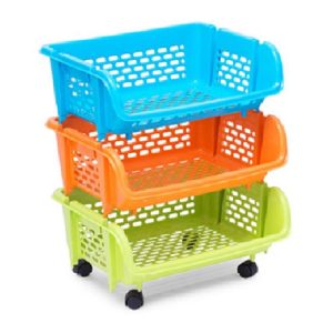 Giành Nhựa 3 Tầng Có Bánh Xe PB617/3 Cao Cấp Thái Lan