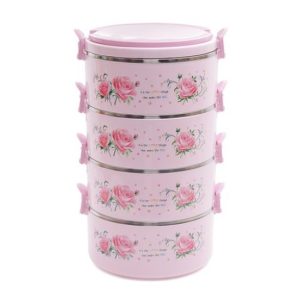 Cà Men Inox Bọc Nhựa 4 Ngăn PB601/4S Thái Lan [Màu Ngẫu Nhiên]
