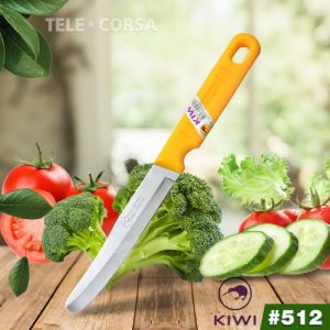 Dao Thái Gọt Trái Cây Cán Nhựa Vàng Mũi Tròn Kiwi 512 Thái Lan [Cán Đỏ]