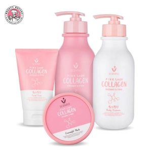 Combo Chăm Sóc Da Toàn Thân 4 Sản Phẩm Scentio Pink Collagen Thái Lan