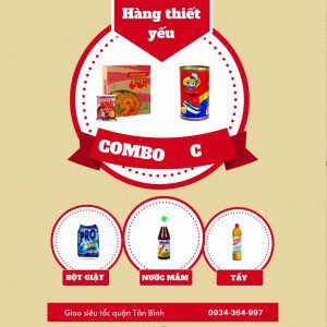 Combo Hàng Thiết Yếu C [Mì, Cá Hộp, Bột Giặt, Nước Mắm, Tẩy Bồn Cầu]