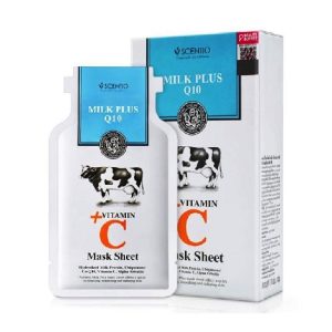 Hộp 10 Cái Mặt Nạ Giấy Milk Plus Q10 Vitamin C 10g Thái Lan [Nhập Khẩu]