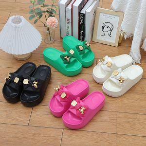 Dép nhựa Thái Lan quai ngang đế cao nhiều màu