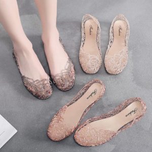 Giày búp bê nhựa lưới trong suốt