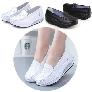Giày lười da bóng đế cao 5cm
