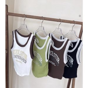 Áo thun ba lỗ, áo croptop hai dây bảng lớn nữ