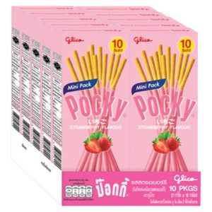 Lốc 10 Hộp Bánh Que Vị Dâu Tây Glico Pocky 21g Thái Lan
