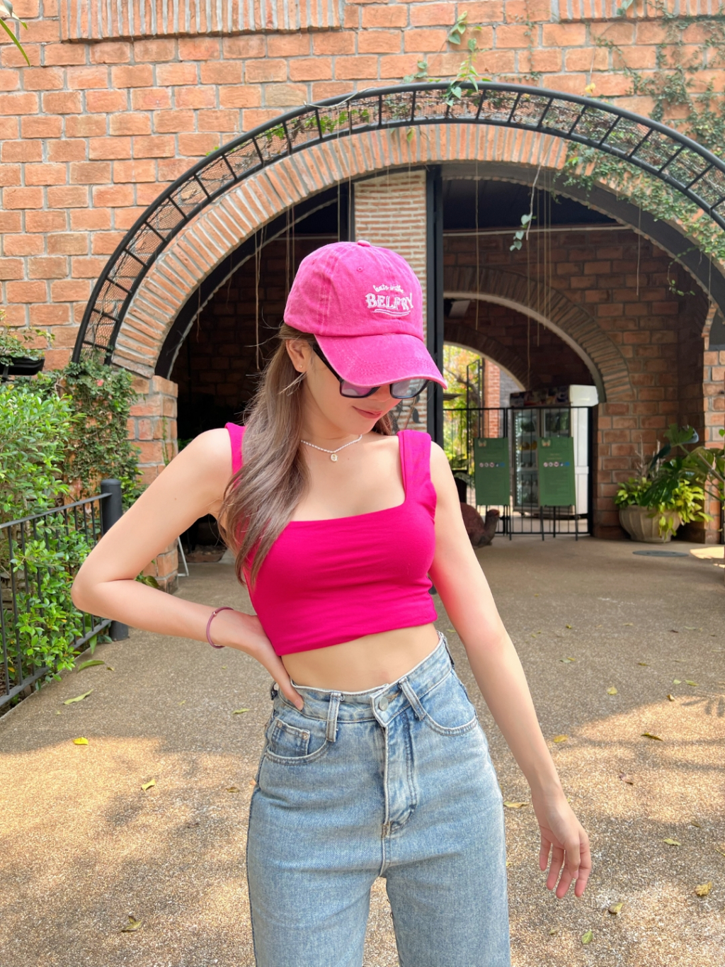 Áo crop top cổ vuông hàng Thái Lan xách tay