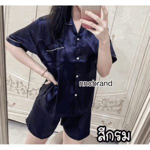 Bộ đồ ngủ Satin, tay ngắn, quần ngắn hàng Thái xách tay