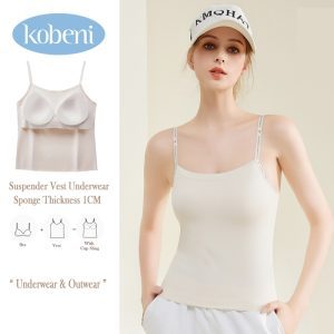 Kobeni áo ba lỗ & áo hai dây áo ngực Một hàng khuy có miếng bọt biển tích hợp, không cần phải đặt áo vào một đường chữ cái, áo lót liền thân mềm mại và thoải mái