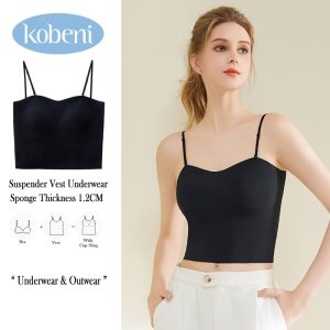 Kobeni áo ba lỗ & áo hai dây áo hai dây toàn thân và nửa Áo Lót Độn độn chéo vai cho nữ lớp lót co giãn mềm mại